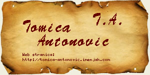 Tomica Antonović vizit kartica